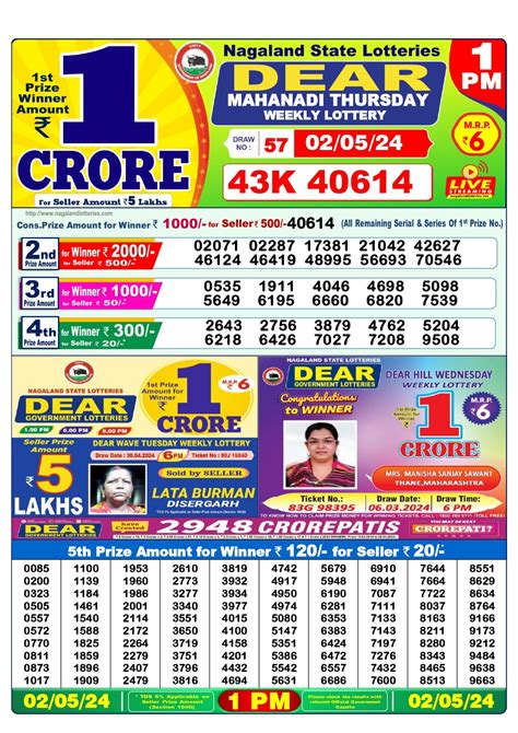 dear lottery result today 1pm 2023 west bengal today